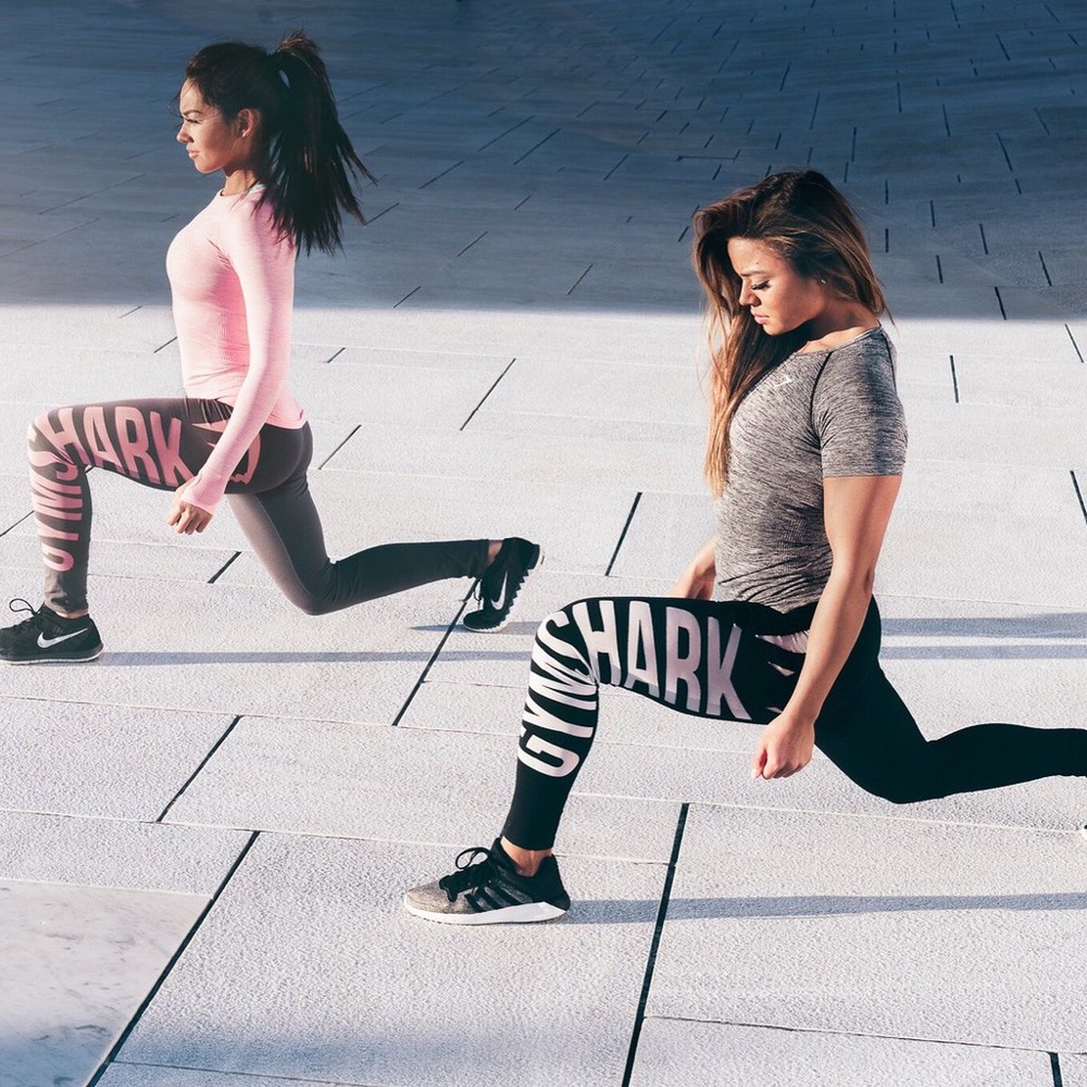 Gymshark Burnout Leggings (Light Grey/Black)